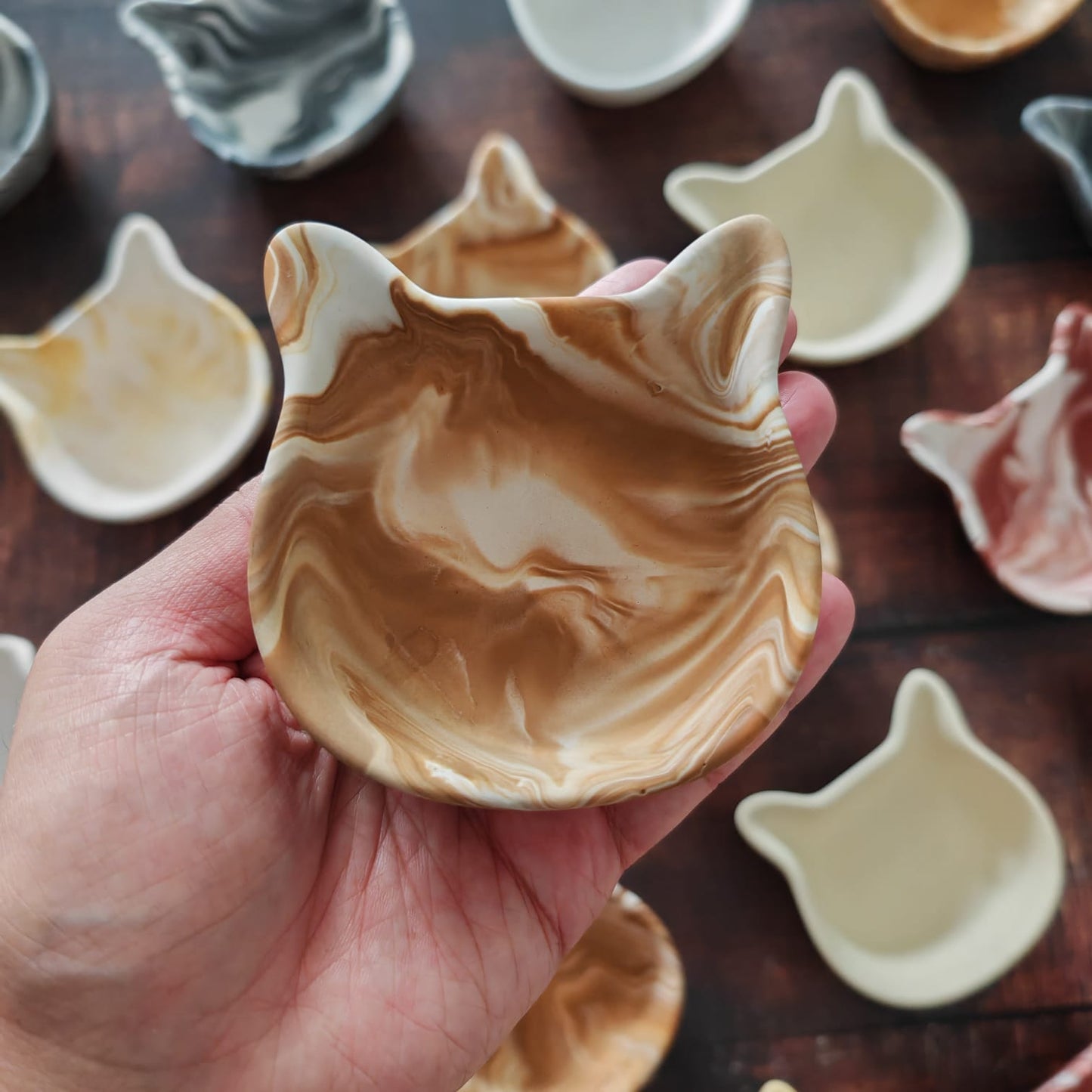 Cat head bowl (Marbled)