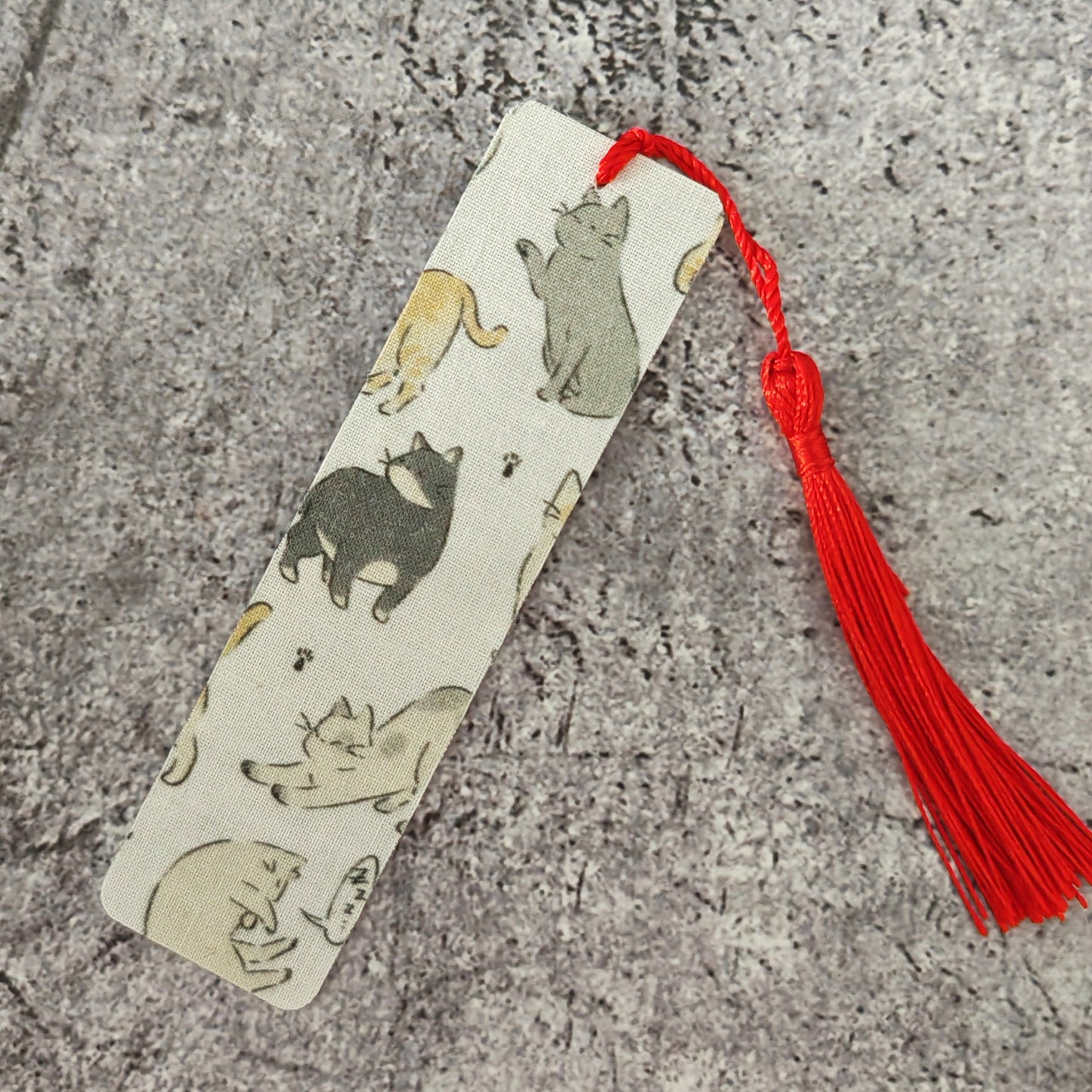 Fabric Bookmark - Cat motions