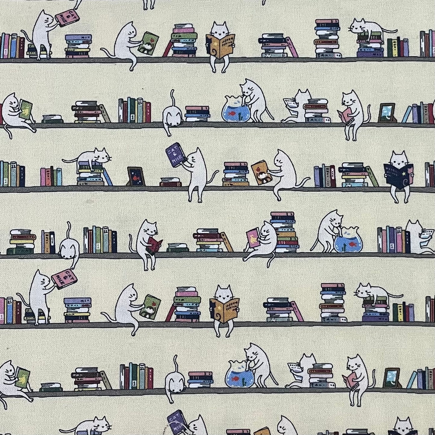 Fabric Bookmark - Library Cat