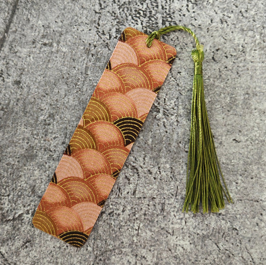Fabric Bookmark - Brown Shells
