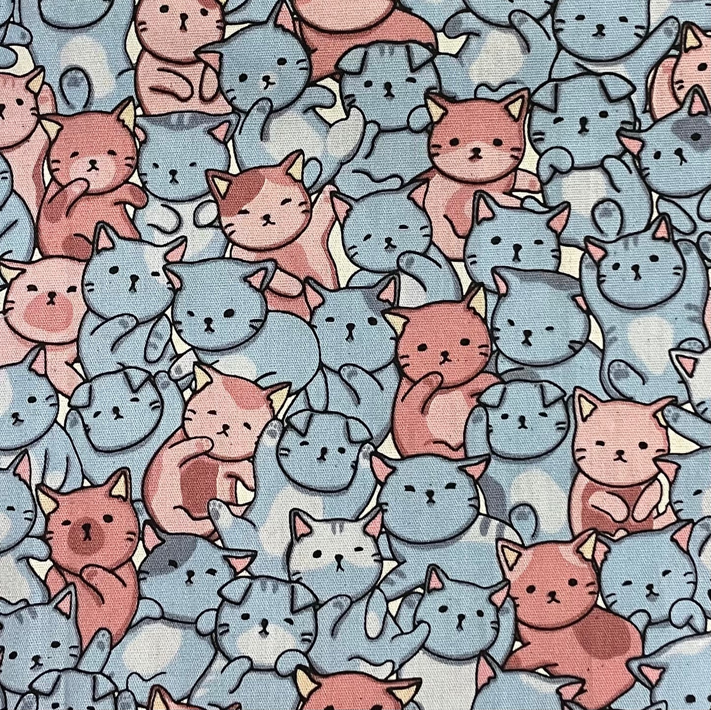 Fabric Bookmark - Pink Cat Family