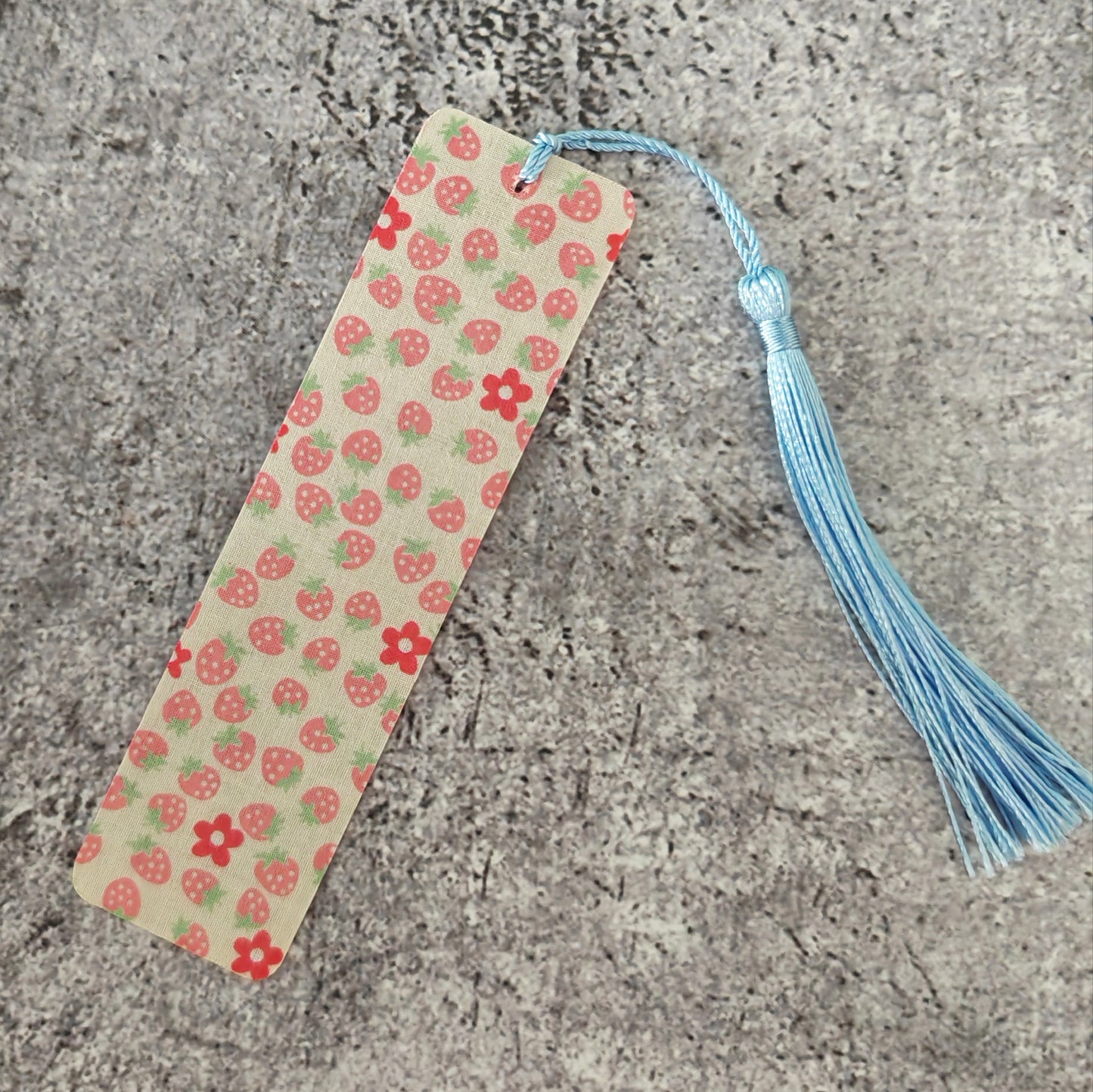 Fabric Bookmark - Strawberry