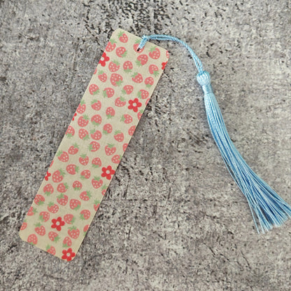 Fabric Bookmark - Strawberry